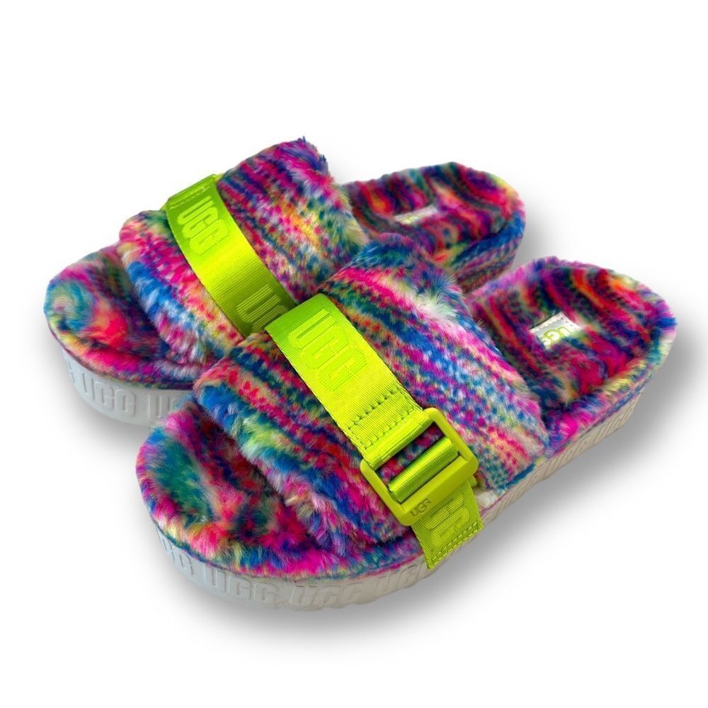 UGG Fuffitia Pixelate Slide Sandal Size 7 NWOB